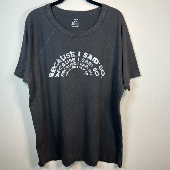 Aerie Women's Classic Graphic Tshirt Gray Distressed Because I Said So Sz Medium - Picture 1 of 12